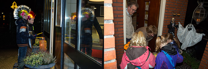 kinderen tijdens lichtje lopen